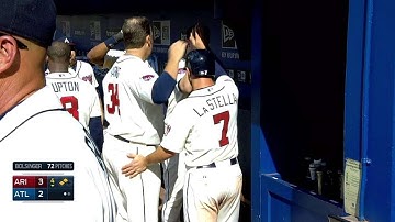 ARI@ATL: B.J. Upton reaches on error, plates one
