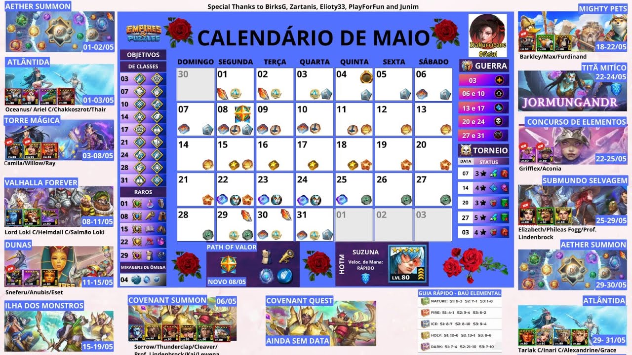 Live de Feriado Calendário de Maio no Empires & Puzzles YouTube