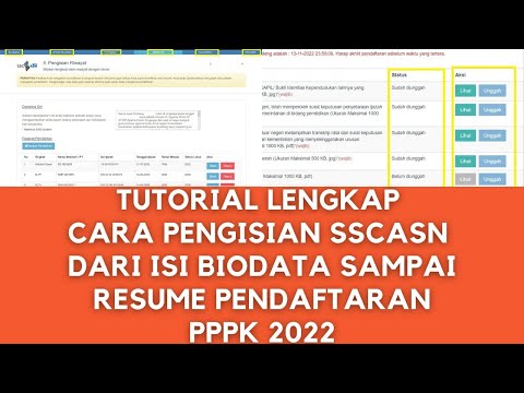 TUTORIAL LENGKAP CARA PENGISIAN SSCASN DARI ISI BIODATA SAMPAI RESUME PENDAFTARAN PPPK 2022