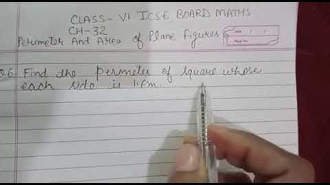 Q6,7 Ex-32A ch-32 Perimeter and area of plane figures  VI ICSE BOARD maths by love with mathematics