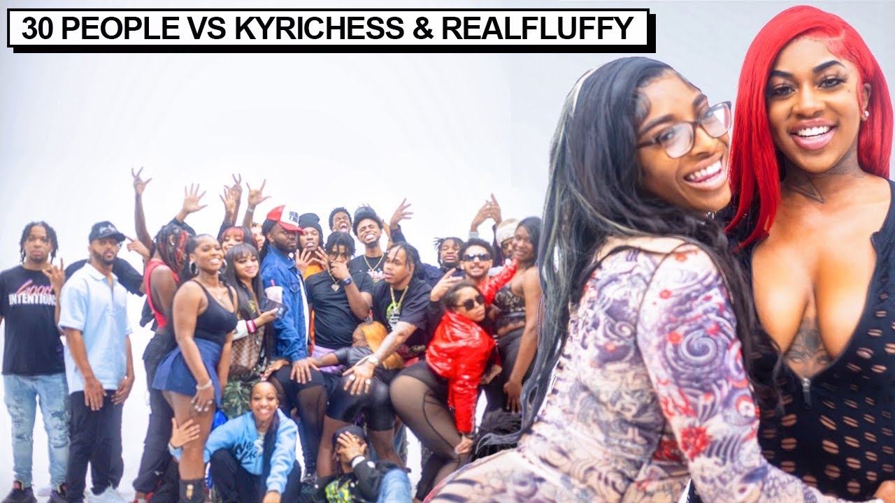 30 PEOPLE VS 2 ADULT STARS: KYRICHESS & REALFLUFFY - YouTube