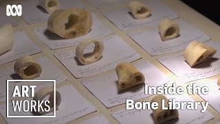 A dictionary engraved into bone in a stunning installation | Art Works