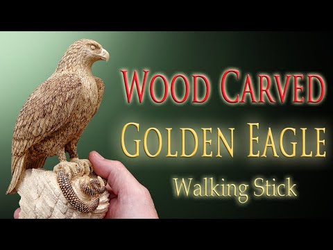 How I Carved A Golden Eagle and Rattlesnake Walking Stick