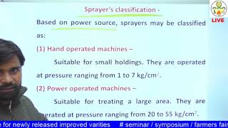 AENGG -211 :Lecture 12 (i) Familiarization with plant protection equipment's equipment