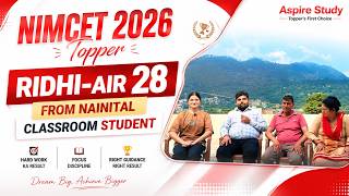 NIMCET 2026 Topper Ridhi AIR 28 from Nainital | Aspire Study Classroom Student