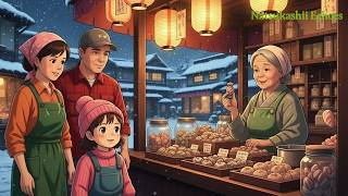 Download Lagu Cozy Japanese Winter Street Food ASMR | Ghibli Style Village Life, Family \u0026 Snow MP3