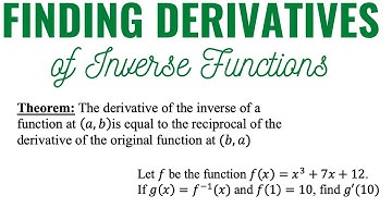 Derivatives of Inverse Functions