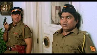 Desh Ka Gunda Babu Kania Ko Pakadne Ka Order Hain - Govinda, Johnny Lever - Gambler Movie Scene