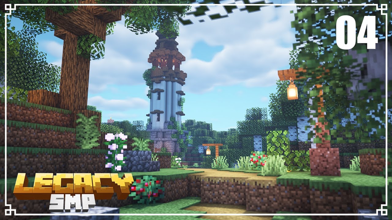 A Beautiful Minecraft Tower Build Legacysmp Youtube