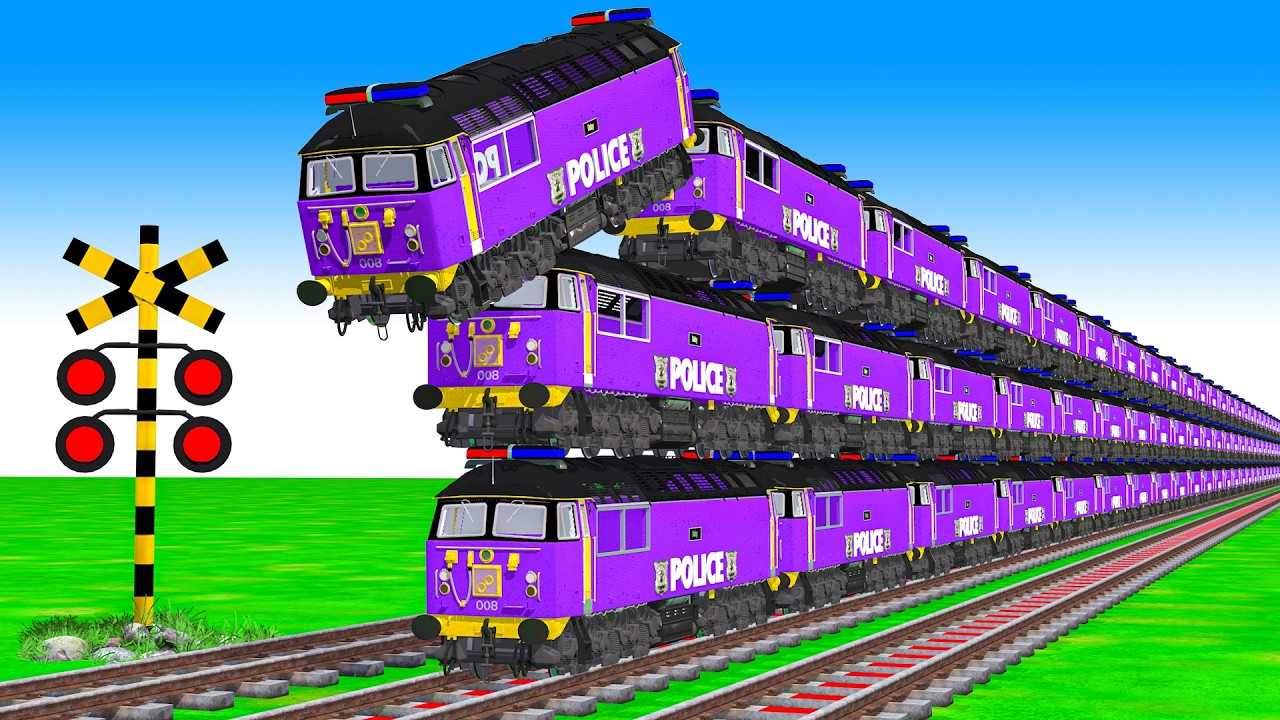 踏切アニメ】複雑な電車 5 Trains Climbing Pynamid 2025 🚦 Fumikiri