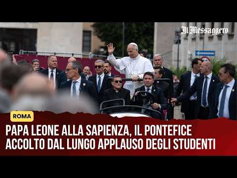 Video Papa Leone alla Sapienza, il pontefice accolto da un lungo applauso