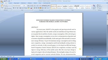 IEEE 2014 NS2 EFFICIENT ENERGY BASED CONGESTION CONTROL SCHEME FOR MOBILE AD HOC NETWORKS