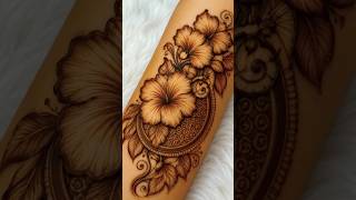 Hibiscus Floral Mehndi With Easy Trick |#shortsvideos #shorts #youtubeshorts