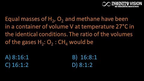 Equal masses of H2, O2 and methane have been in a container of volume V at temperature 27°C in the