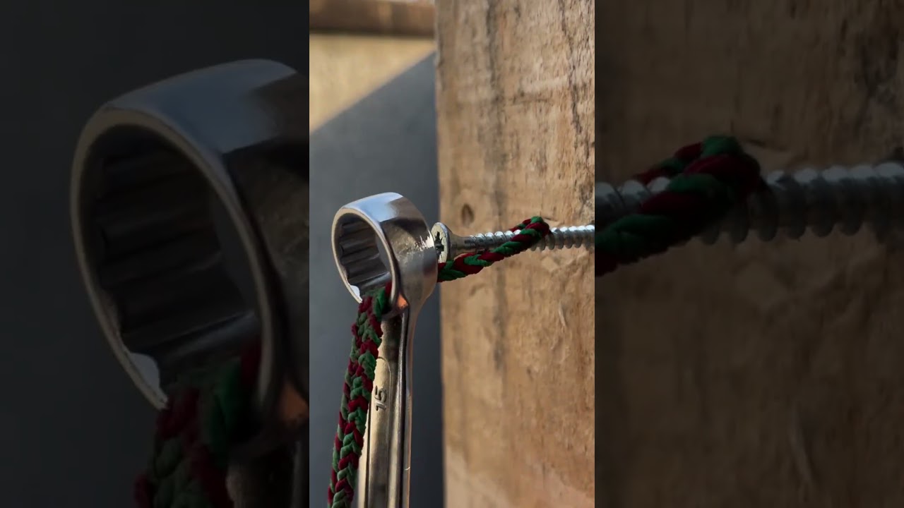 the process of inserting the bolt key into the screw 