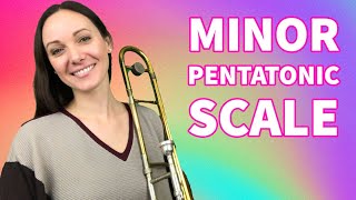 How to Play Minor Pentatonic Scales on Trombone // Play Along // includes sheet music on the bottom