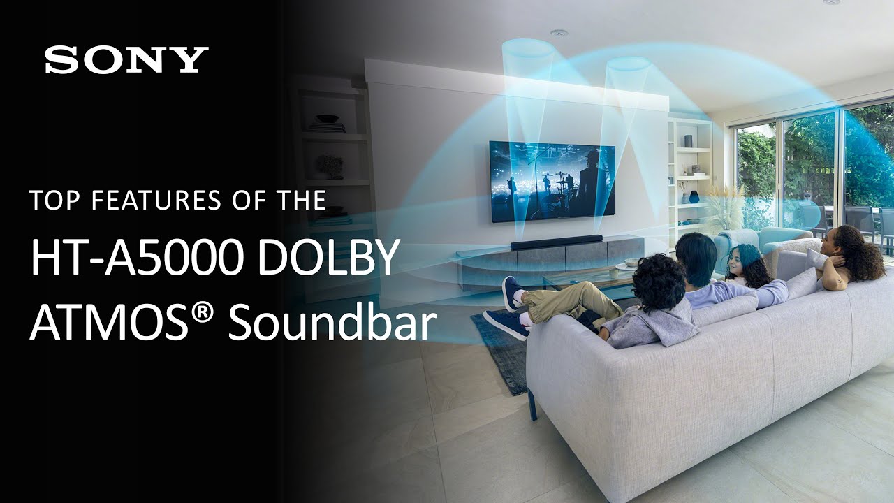 Sony HT-A5000 5.1.2ch Dolby Atmos Sound Bar Surround Sound Home Theater  with DTS:X and 360 Spatial Sound Mapping, works with Alexa and Google