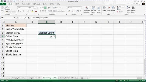 5 Reasons to use COUNTIF - #4 Create a Distinct Count Formula