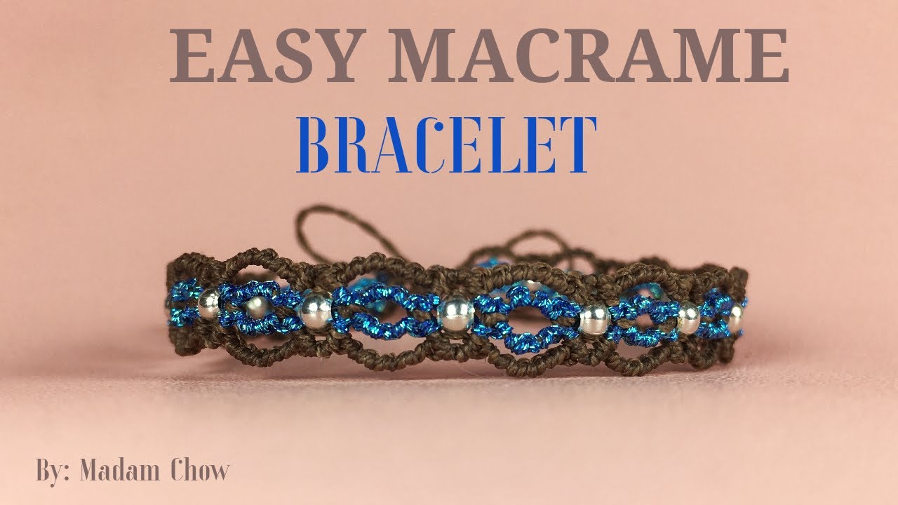 How To Macrame Two Color Beaded Bracelet - YouTube