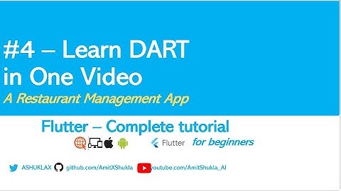 Learn DART in One hour Video #4 Flutter for Beginners