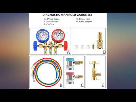 AC Manifold Gauge Set With Single Stage 4-5CFM Vacuum Pump- Fits R134A R12 R22 And Review