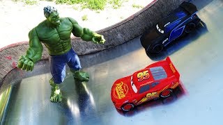 Race Cars Vs Cars Playground for Kids cars videos for children Green Destroyer