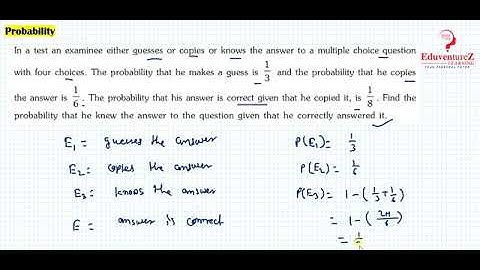 In a test an examinee either guesses or copies or knows the answer to a multiple