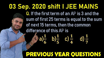 (AP) Arithmetic Progression JEE MAINS  || JEE MAINS PREVIOUS YEAR QUESTION PAPER || NATWAR MISHRA