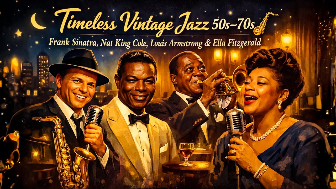 Timeless Vintage Jazz 50s–70s 🎷 Frank Sinatra, Nat King Cole, Louis Armstrong & Ella Fitzgerald