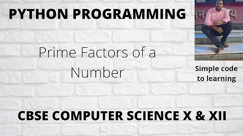 Python  Program to Find Prime Factors of a Number (Hindi)