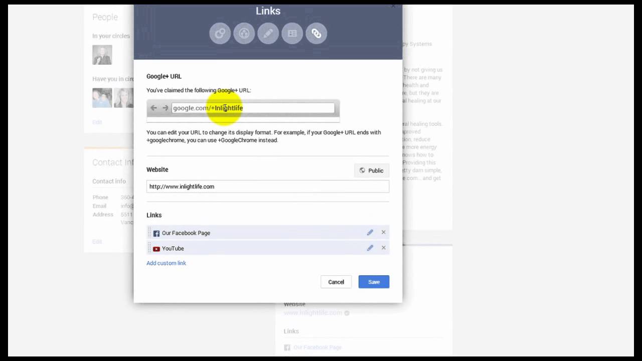 Google+ Custom URL's - YouTube