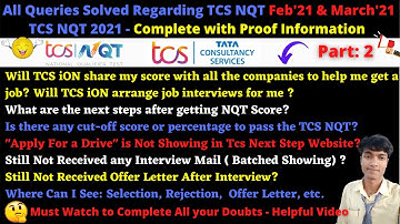 🔴 Part: 2 All Important Queries Solved Regarding TCS NQT Feb