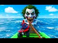 سبايدر مان اصعب دراجة نارية فوق اسماك القرش Superheroes Ride On Motorcycle Stunt Funny Moments 