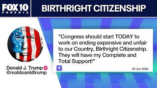 Trump calls on Congress to end birthright citizenship | FOX 10 Phoenix