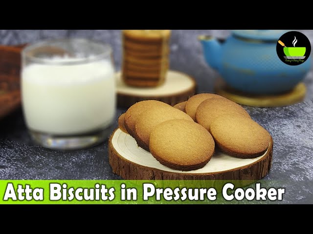 Atta Biscuit Recipe Without Oven | Healthy Wheat Biscuit Recipe | Bakery Style Biscuit Recipe | She Cooks