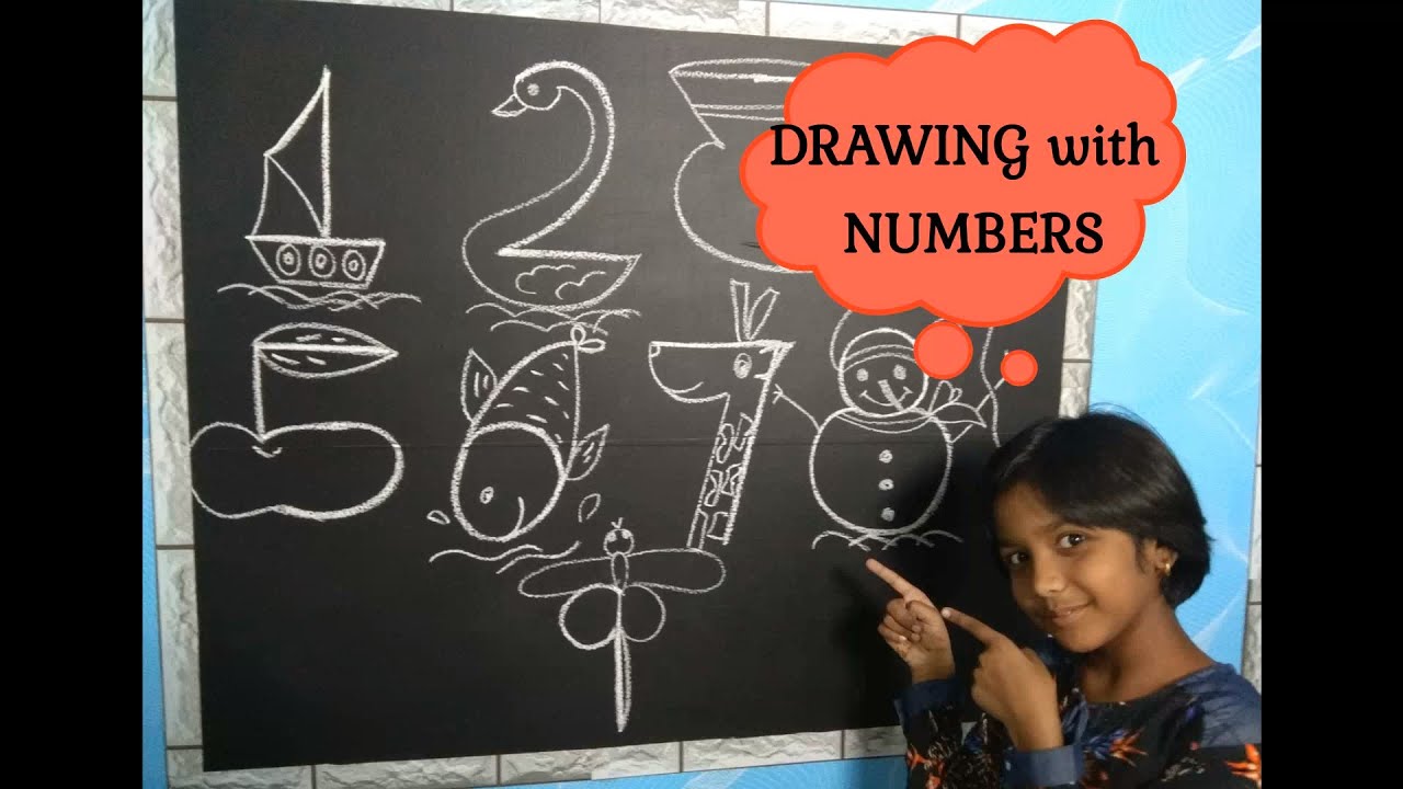 Help Drawing Numbers Easy drawing with help of NUMBERS. - YouTube