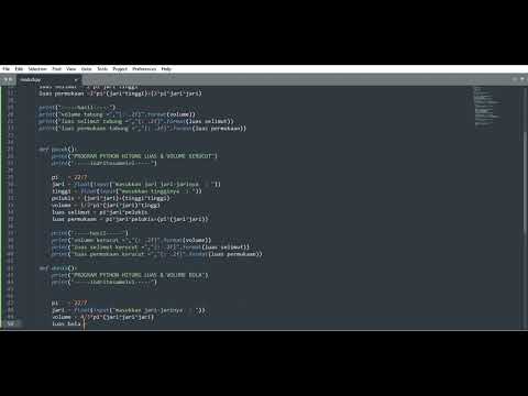 Menghitung Luas & Volume Tabung, Kerucut, & Bola dengan menggunakan python