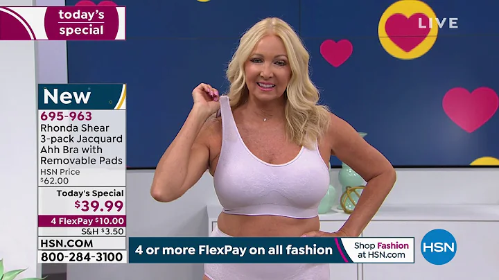 Rhonda Shear 3pack Jacquard Ahh Bra with Removable Pads