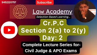 Section 2 of CrPC || Bailable offence || Cognizable offence | Judiciary Exam Lecture | #Civil_Judge