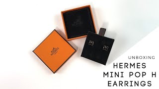 HERMES MINI POP H EARRINGS | Unboxing | Black and Rose Gold