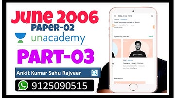 03 UGC NET English Literature SOLVED PAPER || 2006 PAPER-02 | AKSRajveer | Literature Lovers