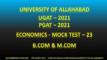 ECONOMICS MCQ PART 23 | UGAT PGAT 2021 |  B.COM - M.COM UNIVERSITY OF ALLAHABAD