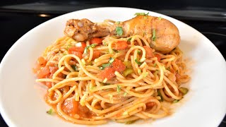 Spaghetti with Super Rich Chicken. My Delicious Recipes gastronomy screenshot 1