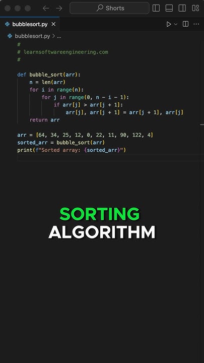 Bubble Sort in Python! #PythonProgramming #BubbleSort # ...