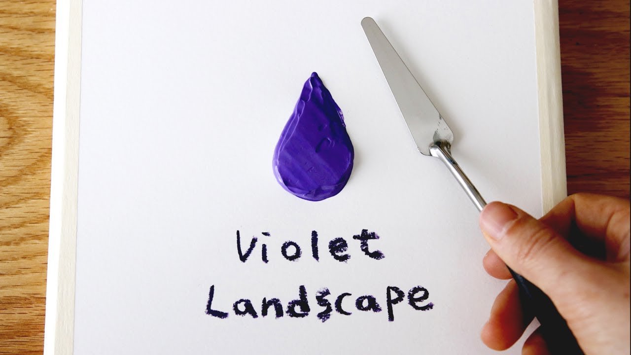 Очень Легкая Акриловая Живопись | Фиолетовый цвет пейзаж | легкий урок рисования № 20
