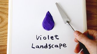 Very Easy Acrylic Painting | Violet Color Landscape | easy painting tutorial for beginners #20