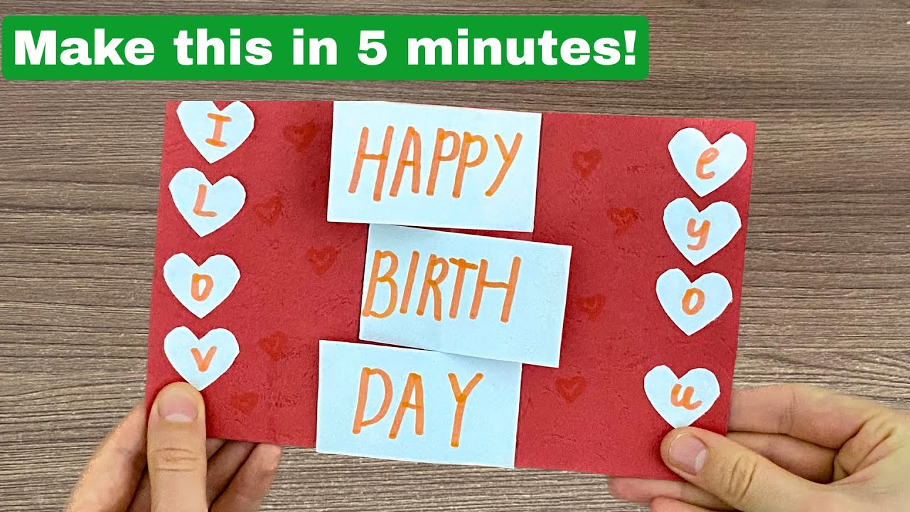 Very easy birthday gift card idea | Step by Step Tutorial - YouTube