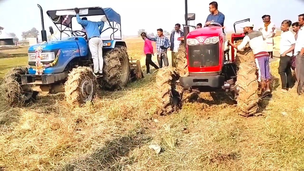 meassy farguson 254 dynatrack 4wd VS sonalika 47rx 4wd💪💪💪🦾🦾🦾#tractor #farming #agriculture #4by4