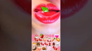 asmr eating PINK FOOD?? อาหารสีชมพู กินตามอิโมจิ emojichallenge pink สีชมพู  asmrvideo