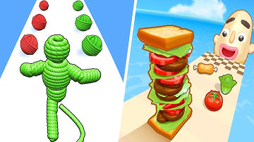 Sandwich Runner 🆚 Rope Man Run🌻🧿🌺🌈Max Levels Walkthrough Android IOS Update Gameplay QW188